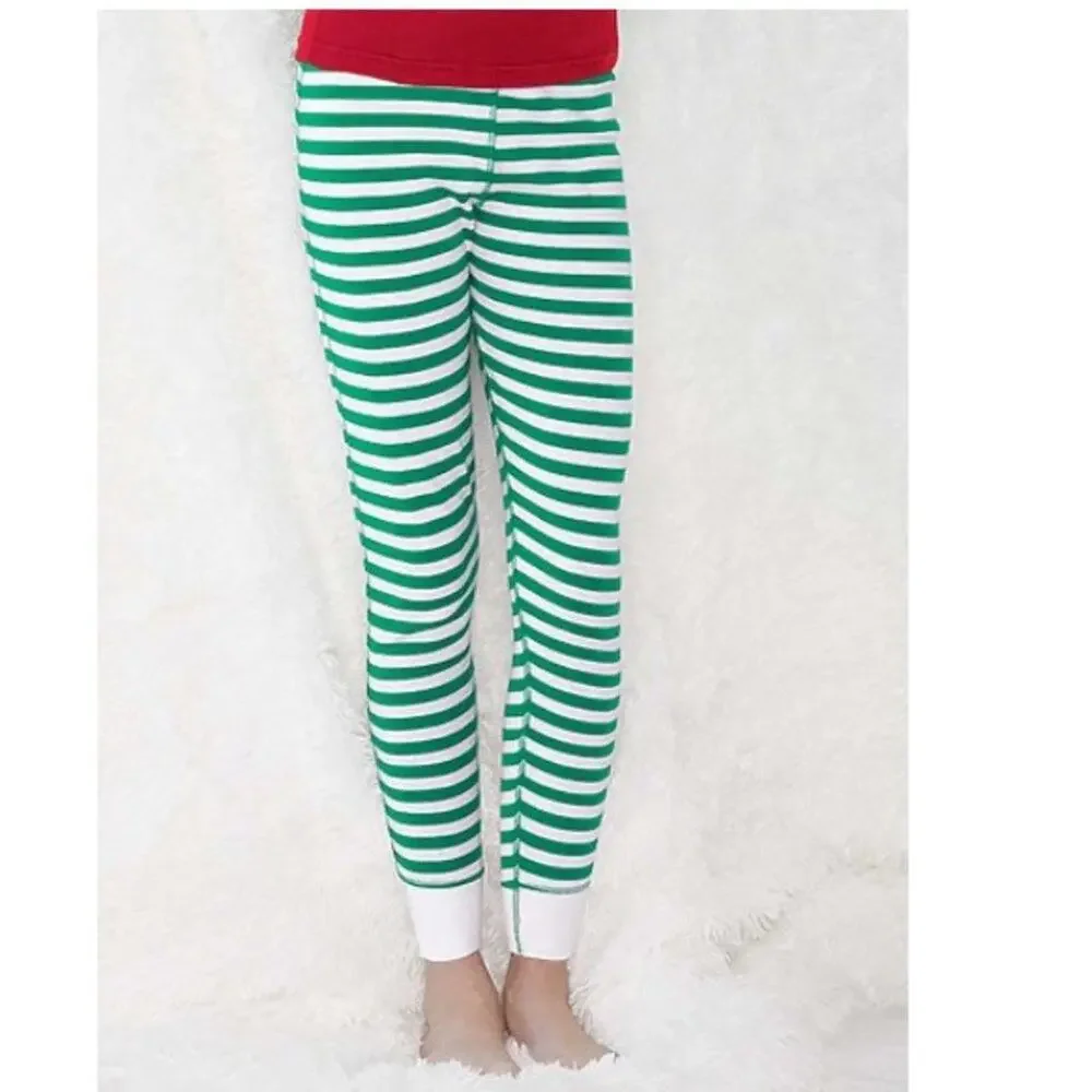 LAT Youth Green & White Striped Pajama Pants | Soft Cotton | Size Large NWOT